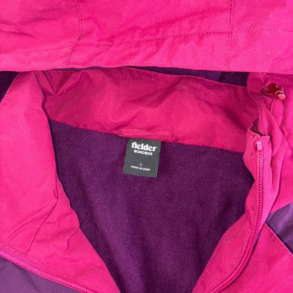 Fielder SonOS 3 Fleece Lined Hooded Parka Pink Color Block Womens L‎ Gorpcore